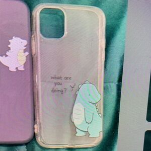 Case-Mate Clear Phone Case with Green Dinosaur Design